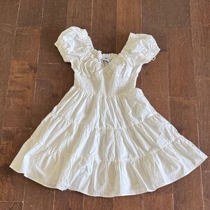 Princess Polly White Ruffled Dress Size 4